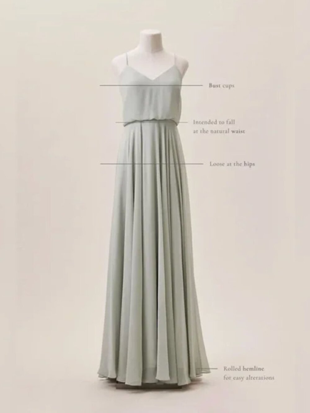 Jenny Yoo Inesse Blush Chiffon Maxi Dress Size 6 BHLDN Bridesmaid Formal - Picture 10 of 10